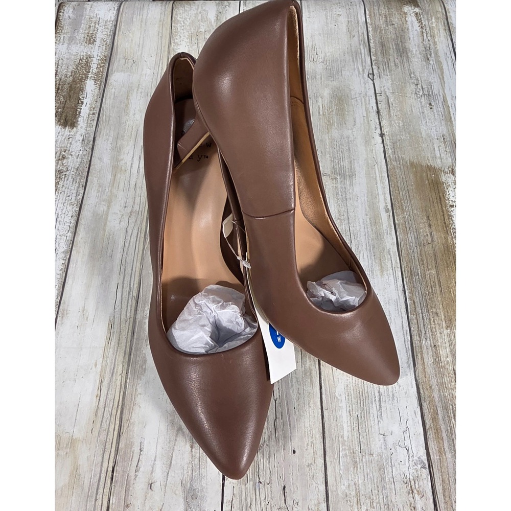 A New Day Brown Pointed Toe Stiletto Heel Pumps Womens Size 7W NEW - Picture 8 of 10